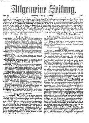 Allgemeine Zeitung Dienstag 28. März 1865