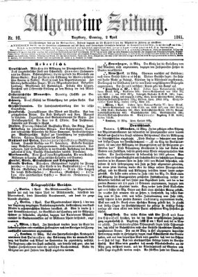 Allgemeine Zeitung Sonntag 2. April 1865