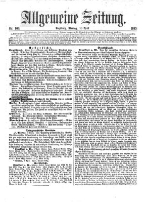 Allgemeine Zeitung Montag 10. April 1865