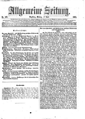 Allgemeine Zeitung Montag 17. April 1865