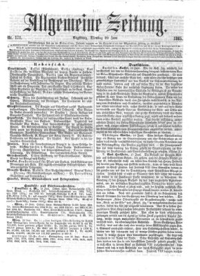 Allgemeine Zeitung Dienstag 20. Juni 1865