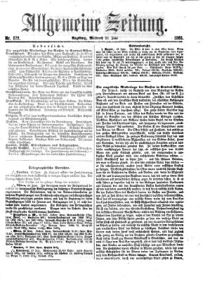 Allgemeine Zeitung Mittwoch 21. Juni 1865