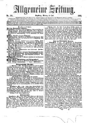 Allgemeine Zeitung Montag 10. Juli 1865