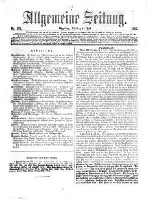 Allgemeine Zeitung Dienstag 11. Juli 1865
