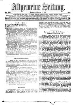 Allgemeine Zeitung Montag 17. Juli 1865