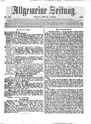 Allgemeine Zeitung Mittwoch 2. August 1865