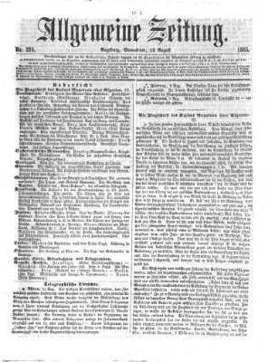 Allgemeine Zeitung Samstag 12. August 1865