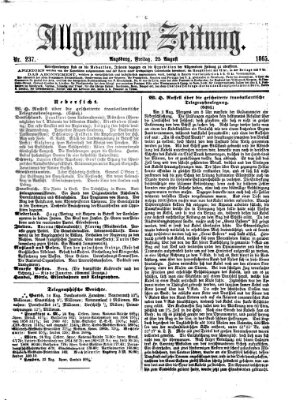Allgemeine Zeitung Freitag 25. August 1865