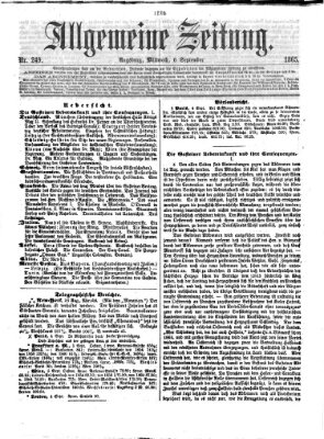 Allgemeine Zeitung Mittwoch 6. September 1865