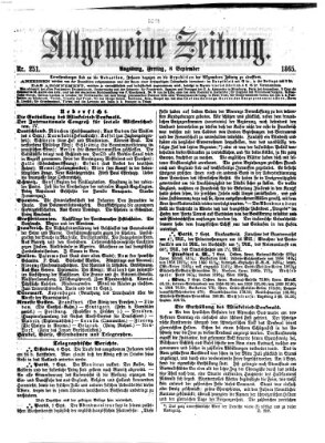 Allgemeine Zeitung Freitag 8. September 1865
