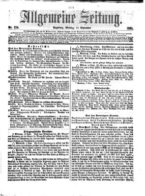 Allgemeine Zeitung Montag 11. September 1865