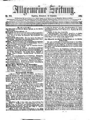 Allgemeine Zeitung Samstag 23. September 1865