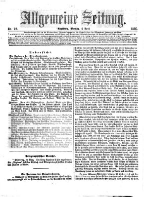 Allgemeine Zeitung Montag 2. April 1866