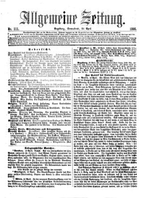 Allgemeine Zeitung Samstag 21. April 1866