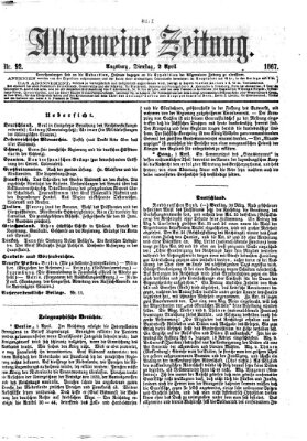 Allgemeine Zeitung Dienstag 2. April 1867