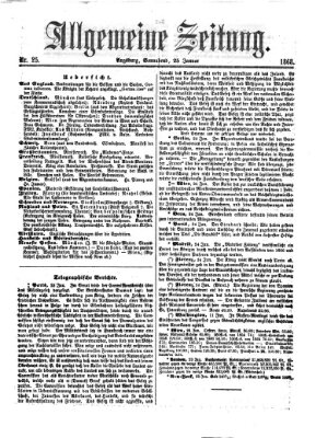 Allgemeine Zeitung Samstag 25. Januar 1868