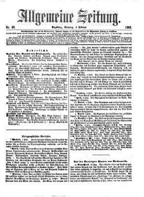 Allgemeine Zeitung Sonntag 9. Februar 1868