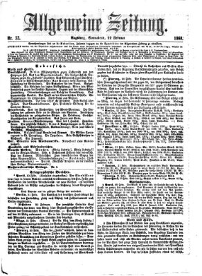 Allgemeine Zeitung Samstag 22. Februar 1868