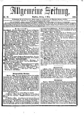 Allgemeine Zeitung Freitag 6. März 1868