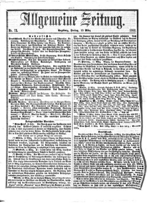 Allgemeine Zeitung Freitag 13. März 1868