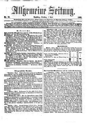 Allgemeine Zeitung Dienstag 7. April 1868
