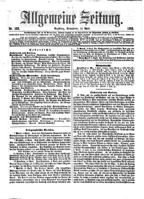 Allgemeine Zeitung Samstag 11. April 1868
