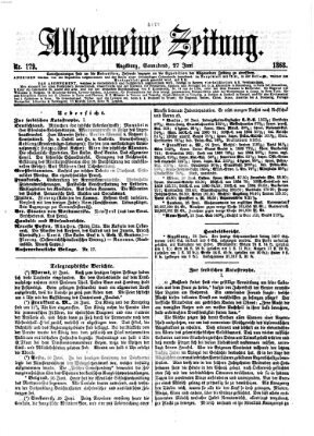 Allgemeine Zeitung Samstag 27. Juni 1868
