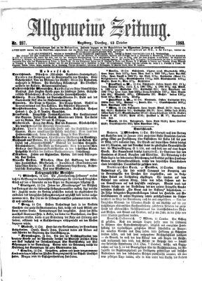 Allgemeine Zeitung Dienstag 13. Oktober 1868