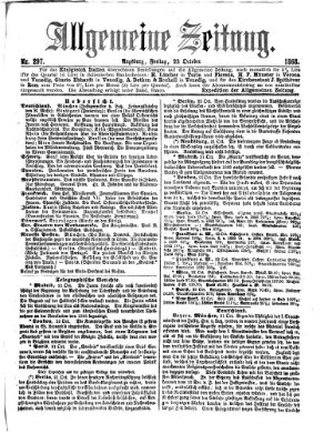 Allgemeine Zeitung Freitag 23. Oktober 1868