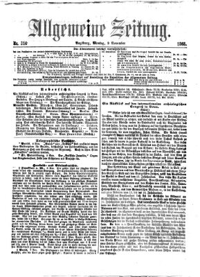 Allgemeine Zeitung Montag 9. November 1868
