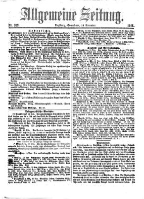 Allgemeine Zeitung Samstag 14. November 1868