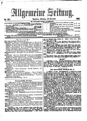 Allgemeine Zeitung Sonntag 22. November 1868