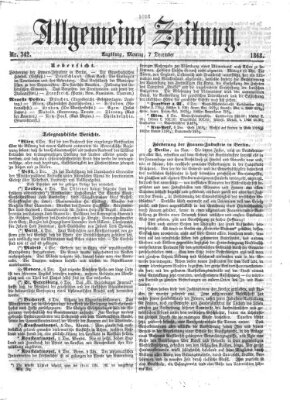 Allgemeine Zeitung Montag 7. Dezember 1868