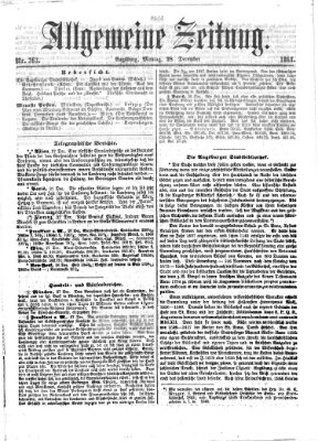 Allgemeine Zeitung Montag 28. Dezember 1868