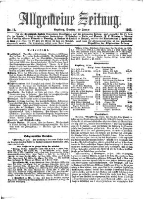 Allgemeine Zeitung Dienstag 19. Januar 1869