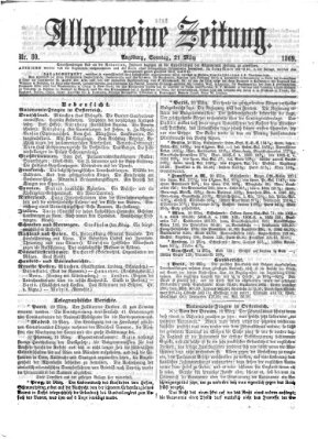 Allgemeine Zeitung Sonntag 21. März 1869