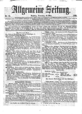 Allgemeine Zeitung Donnerstag 25. März 1869