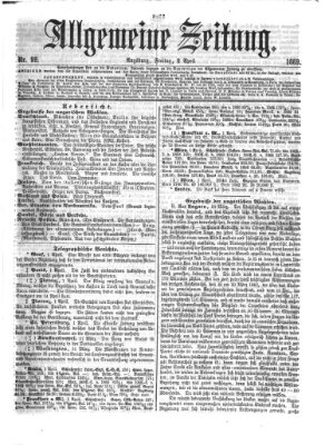Allgemeine Zeitung Freitag 2. April 1869