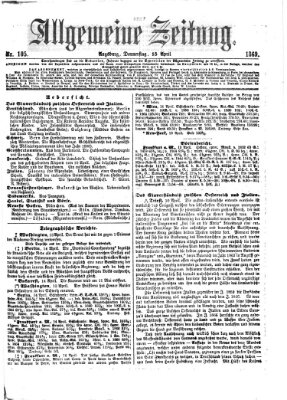 Allgemeine Zeitung Donnerstag 15. April 1869