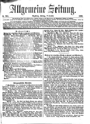 Allgemeine Zeitung Freitag 8. Oktober 1869