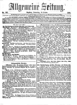 Allgemeine Zeitung Donnerstag 14. Oktober 1869