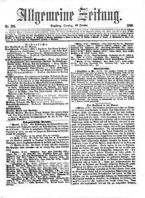 Allgemeine Zeitung Dienstag 26. Oktober 1869