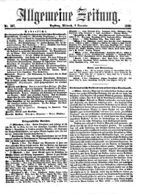 Allgemeine Zeitung Mittwoch 3. November 1869