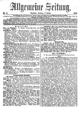 Allgemeine Zeitung Sonntag 9. Januar 1870