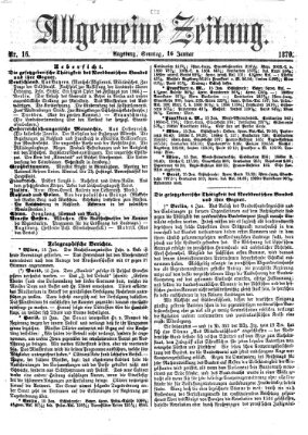 Allgemeine Zeitung Sonntag 16. Januar 1870