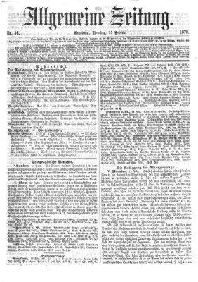 Allgemeine Zeitung Dienstag 15. Februar 1870