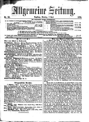 Allgemeine Zeitung Sonntag 3. April 1870