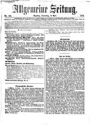 Allgemeine Zeitung Donnerstag 14. April 1870