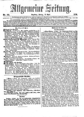 Allgemeine Zeitung Freitag 15. April 1870