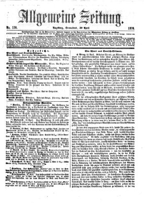 Allgemeine Zeitung Samstag 30. April 1870